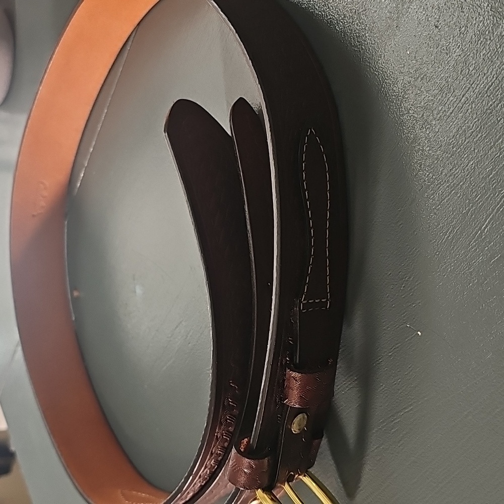 Cabela's leather belt. Unesex. Great style. NWT. DARK BROWN. - Picture 12 of 16
